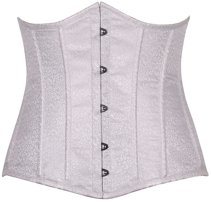 Lavish White Brocade Underbust Corset - LA Kiss.com