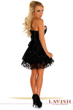 Lavish Black Lace Corset Dress - LA Kiss.com - 2
