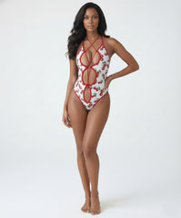 CHERRY BABY SEXY ONE PIECE LACE-UP SWIMSUIT BY LA KISS.COM