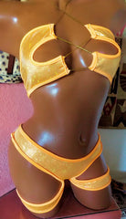Lace Up Hologram Mini Chap Set By LA Kiss.com