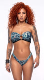 Sexy Stripper Wide Band Bra & Thong 2 Piece Set By La Kiss