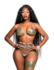 HOT HONEY ONE LEG HOLOGRAM CHAP SET BY LA KISS.COM