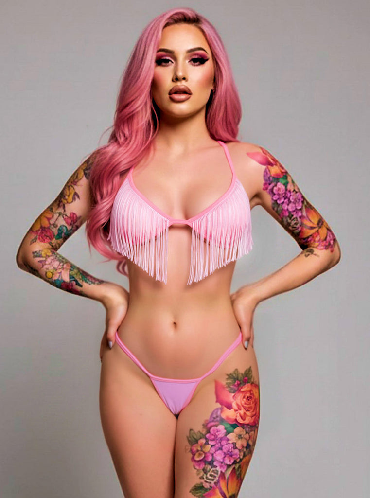 Bahama Mama Sexy Fringe AccentThong Bikini by LA Kiss.com
