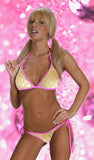 EXOTIC STRIPPER SEXY DANCER SPARKLING SEQUIN TIE SIDE SCRUNCHBUTT 2 PIECE BIKINI BY LA KISS.COM - LA Kiss.com - 1