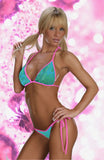 EXOTIC STRIPPER SEXY DANCER SPARKLING SEQUIN TIE SIDE SCRUNCHBUTT 2 PIECE BIKINI BY LA KISS.COM - LA Kiss.com - 3