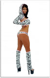 EXOTIC DANCER, SEXY STRIPPER SHORTY 6 PIECE LINED HOODIE SET BY LA KISS.COM - LA Kiss.com - 1