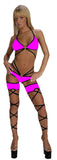 EXOTIC DANCER SEXY STRIPPER HOT SHOT 5 PIECE CAGE SET W/LEG CUFFS & THONG BY LA KISS.COM - LA Kiss.com - 1