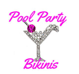 POOL PARTY BIKINIS SEXY BEACHWEAR WIDE BAND RHINESTONE & CHAIN ACCENT THONG BIKINI FULLY LINED BY LA KISS.COM - LA Kiss.com - 3