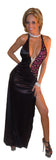 SEXY STRIPPER GOWN MIDNIGHT FANTASY GOWN W LINED /LACE & RHINESTONE INSERT AND THONG BY LA KISS.COM - LA Kiss.com - 1