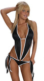 EXOTIC DANCEWEAR SEXY STRIPPER  NOTORIOUS TIE SIDE SCRUNCH BUTT  ROMPER BY LA KISS.COM - LA Kiss.com - 1