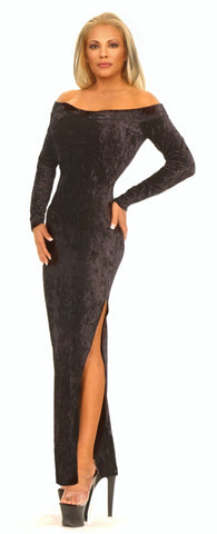 Sexy Gown Long Sleeve Gown in Velvet or Lycra by LA Kiss.com