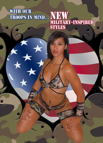 SEXY STRIPPER EXOTIC DANCER  7 PIECE ARMY PINUP CAMO CAGE SET BY LA KISS.COM - LA Kiss.com