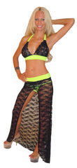 SEXY STRIPPER GOWN LACEY LOVE LACE 2 PIECE GOWN W/LYCRA ACCENTS AND MATCHING THONG BY LA KISS.COM - LA Kiss.com