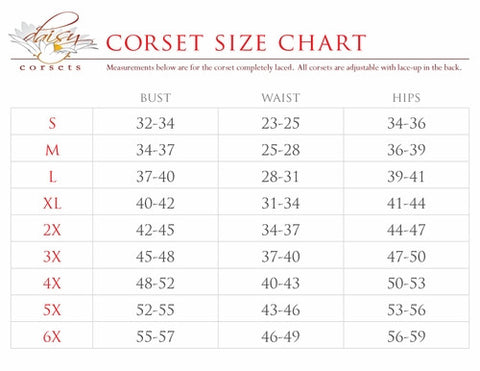Corset Sizing Chart - LA Kiss.com