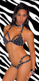 SEXY STRIPPER  SEXY  WIDE BAND RHINESTONE AND NAIL HEAD  2 PIECE THONG BIKINI BY LA KISS.COM - LA Kiss.com - 3