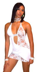 SEXY STRIPPER HOT CLUBWEAR BODY CON LACE INSERT DRESS  BY LA KISS.COM - LA Kiss.com