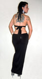 SEXY STRIPPER RHINESTONE FLASH GOWN W/LACE INSERT BY LA KISS.COM