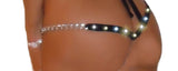 SEXY STRIPPER EXOTIC DANCER  THONG BIKINI W/RHINESTONE & CHAIN ACCENTS BY LA KISS.COM - LA Kiss.com - 2