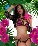 POOL PARTY BIKINI SUN GODDESS RHINESTONE HOODIE & BIKINI BY LA KISS.COM - LA Kiss.com - 1
