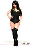 Lavish Black Satin Corset Romper - LA Kiss.com - 1