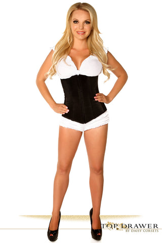 Lavish Black Underbust Zipper Corset - LA Kiss.com - 1