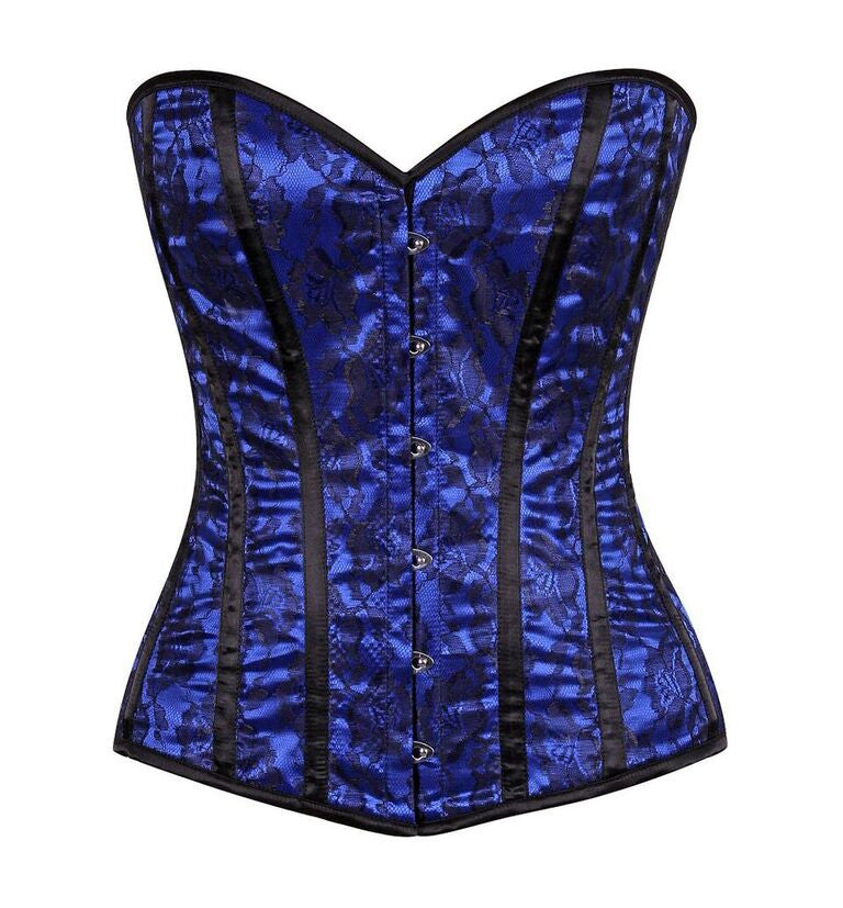 Lavish Blue Lace Overbust Corset - LA Kiss.com