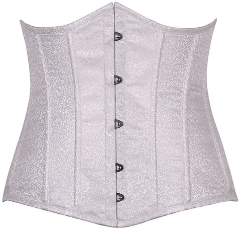 Lavish White Brocade Underbust Corset - LA Kiss.com