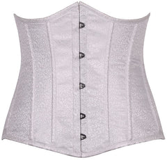 Lavish White Brocade Underbust Corset - LA Kiss.com