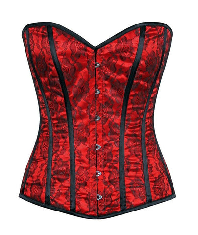 Lavish Red Lace Overbust Corset - LA Kiss.com
