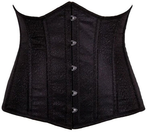 Lavish Black Brocade Underbust Corset - LA Kiss.com