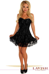 Lavish Black Lace Corset Dress - LA Kiss.com - 1